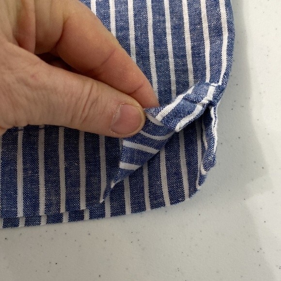 Beachlunchlounge Giavanna Stripe Linen Cotton Tie Pull On Beach Pants Cerulean - Picture 13 of 15